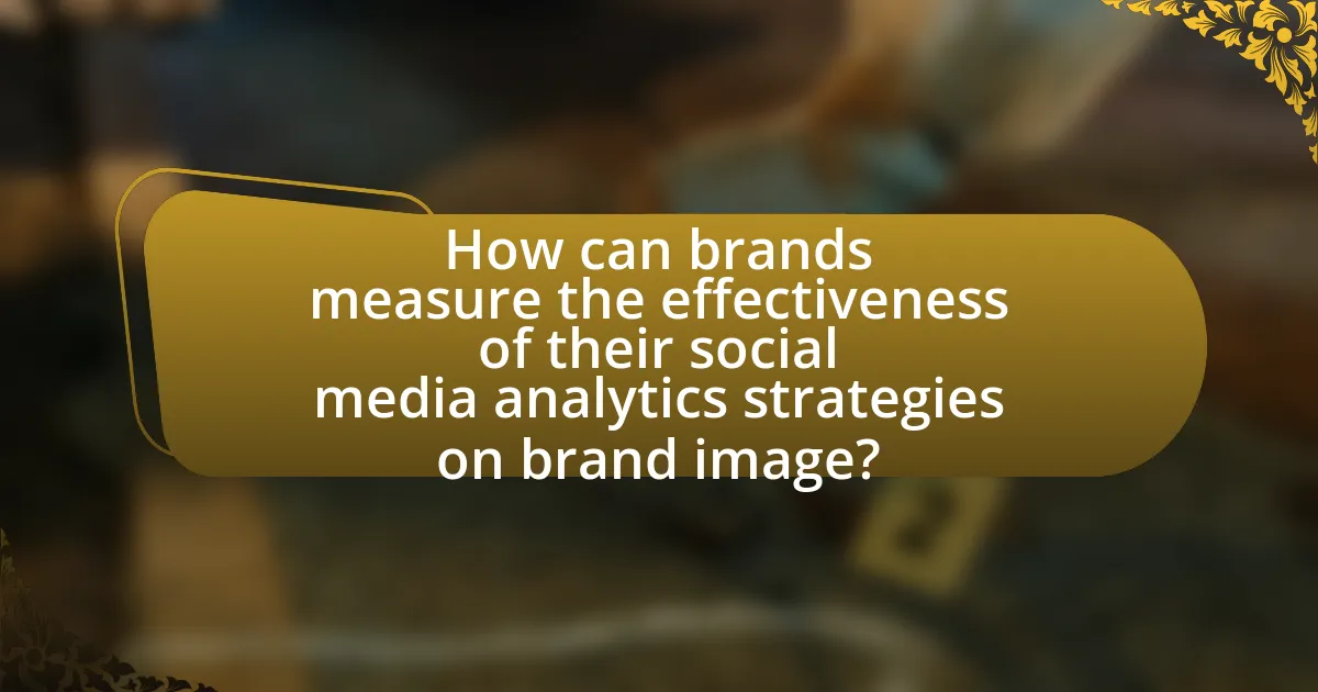 How can brands measure the effectiveness of their social media analytics strategies on brand image?