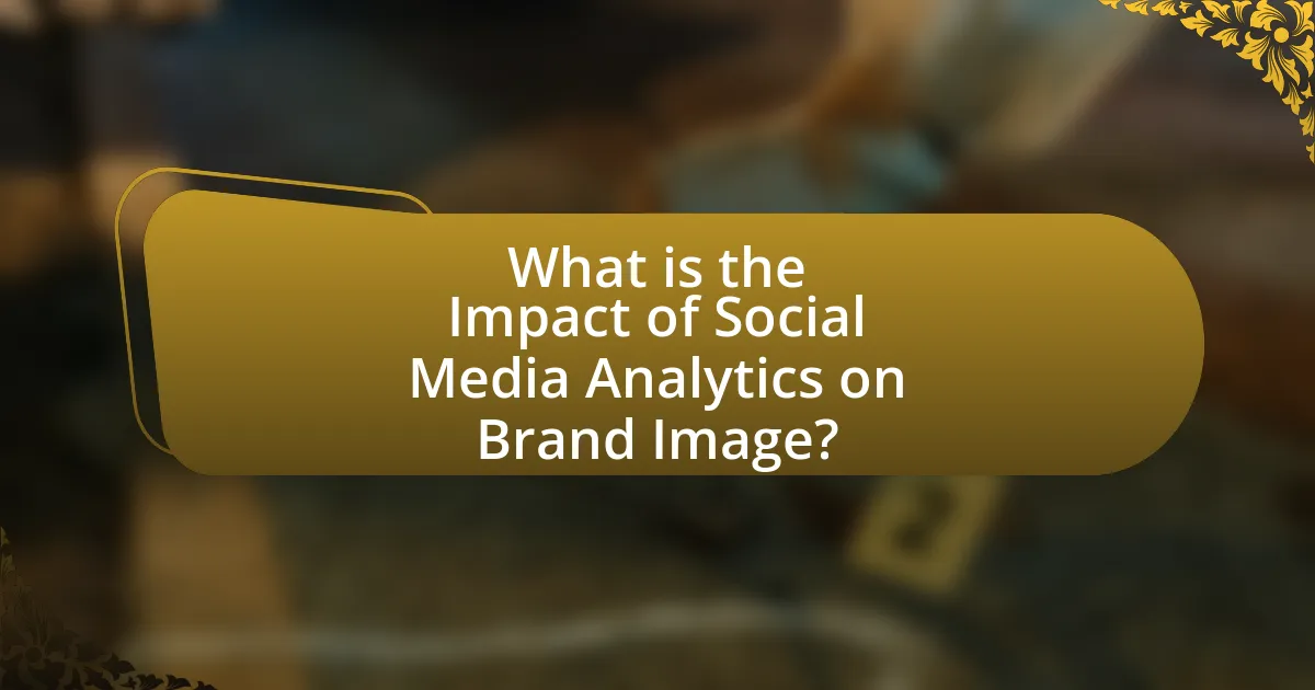 What is the Impact of Social Media Analytics on Brand Image?
