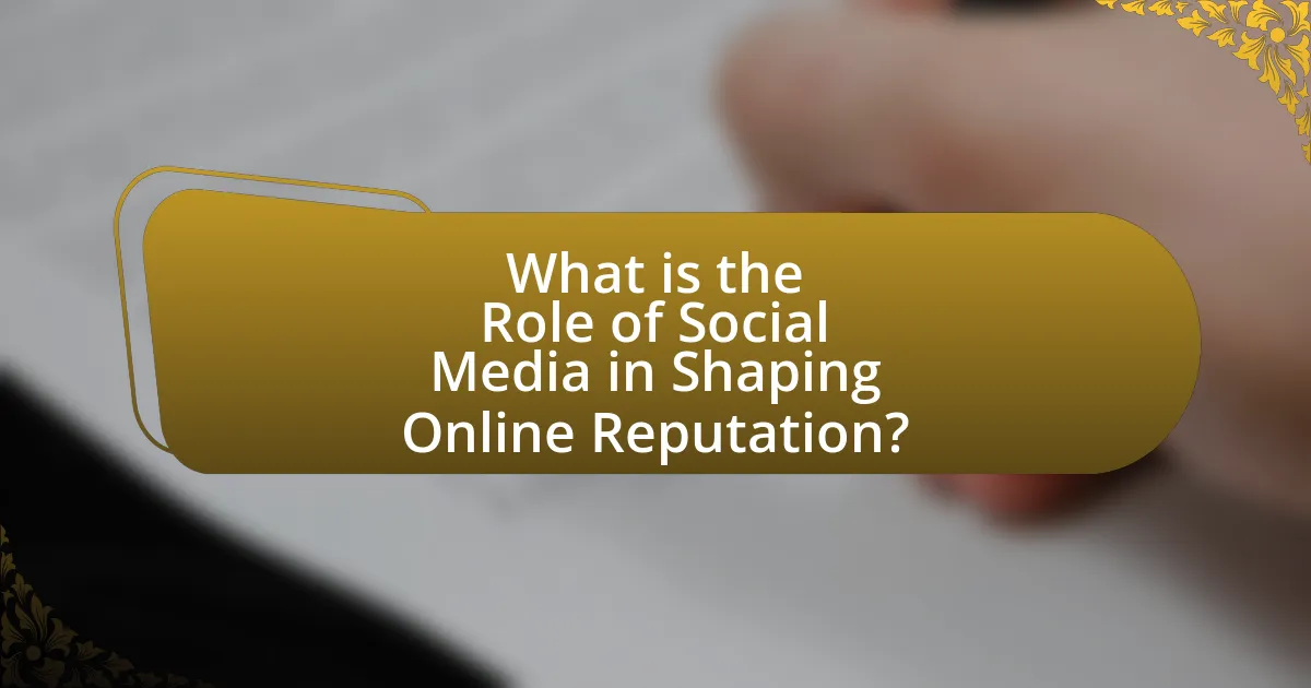What is the Role of Social Media in Shaping Online Reputation?